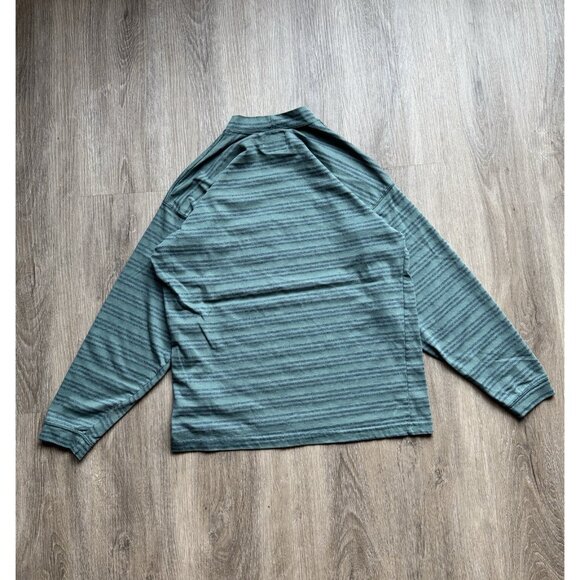 Vintage 90s Code Bleu Jeans Pocket Stripe Shirt Long Sleeve Streetwear Hype Art - Picture 2 of 13